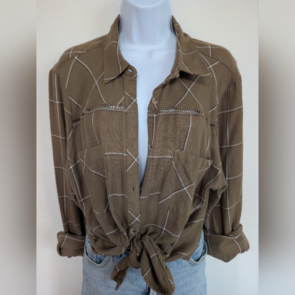 Shyanne Olive Boot Barn Plaid Button-Down Shirt